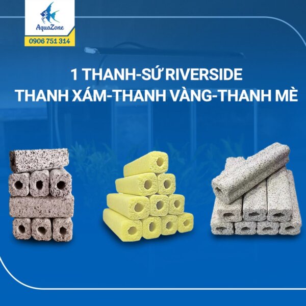 1 thanh sứ Riverside (Thanh xám thanh vàng- thanh mè) vật liệu cho hô cá