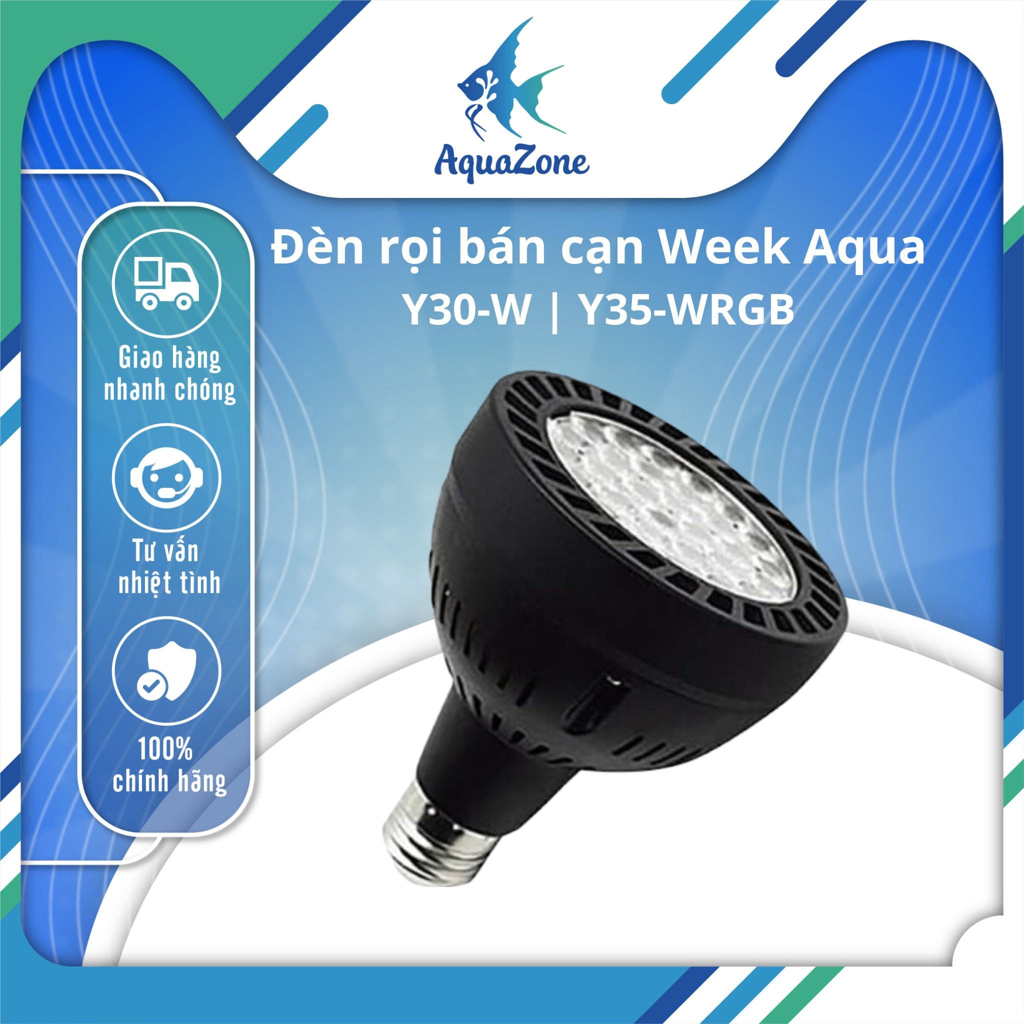 LỌC VÁNG ODYSSEA (1) Đèn rọi bán cạn Week Aqua Y30-W | Y35-WRGB cường độ ánh sáng và độ rọi tập trung cao