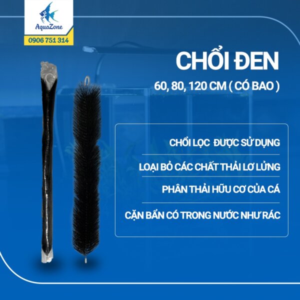 Chổi đen lọc nước hồ cá Chổi đen có bao
