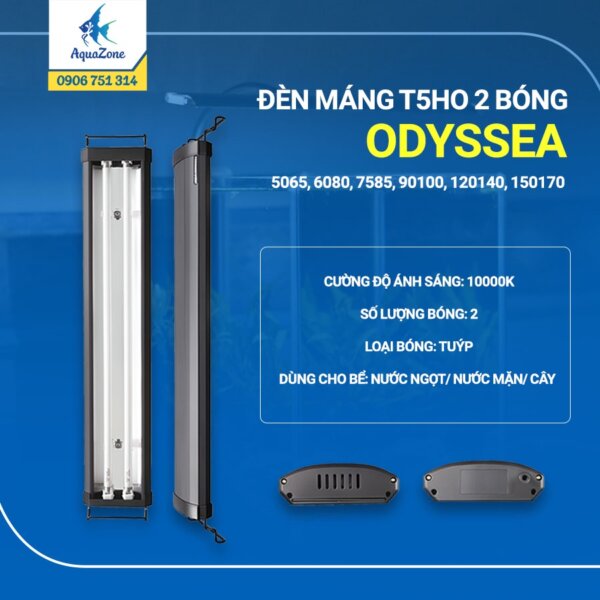 Đèn máng thủy sinh Odyssea T5HO 2 bóng, ánh sáng 10 000K mô phỏng gần nhất với ánh sáng mặt trời